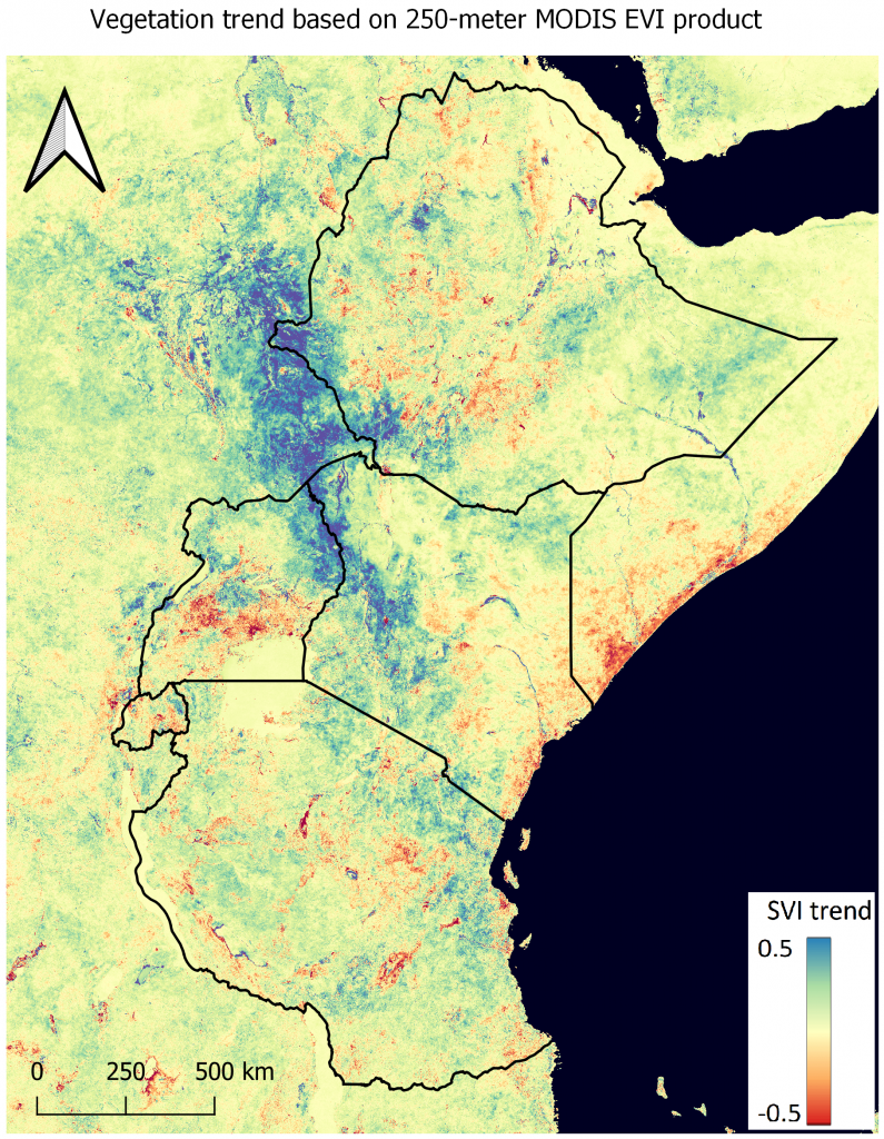 Drought severity map of East Africa